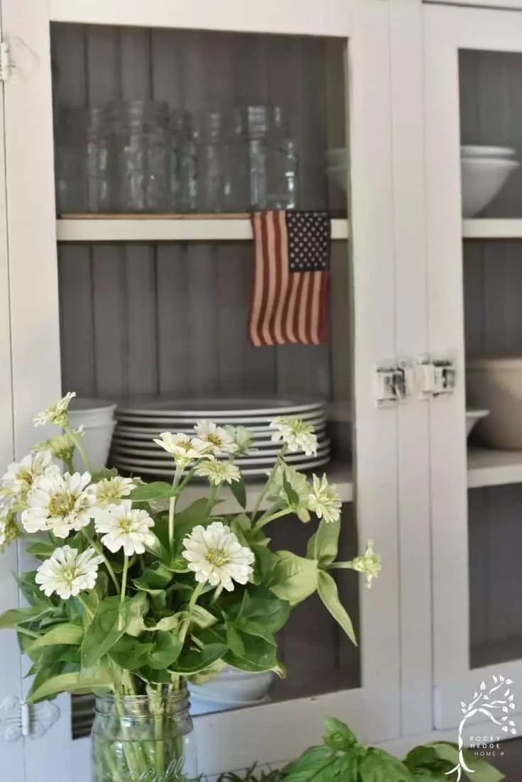 Patriotic Farmhouse Hutch