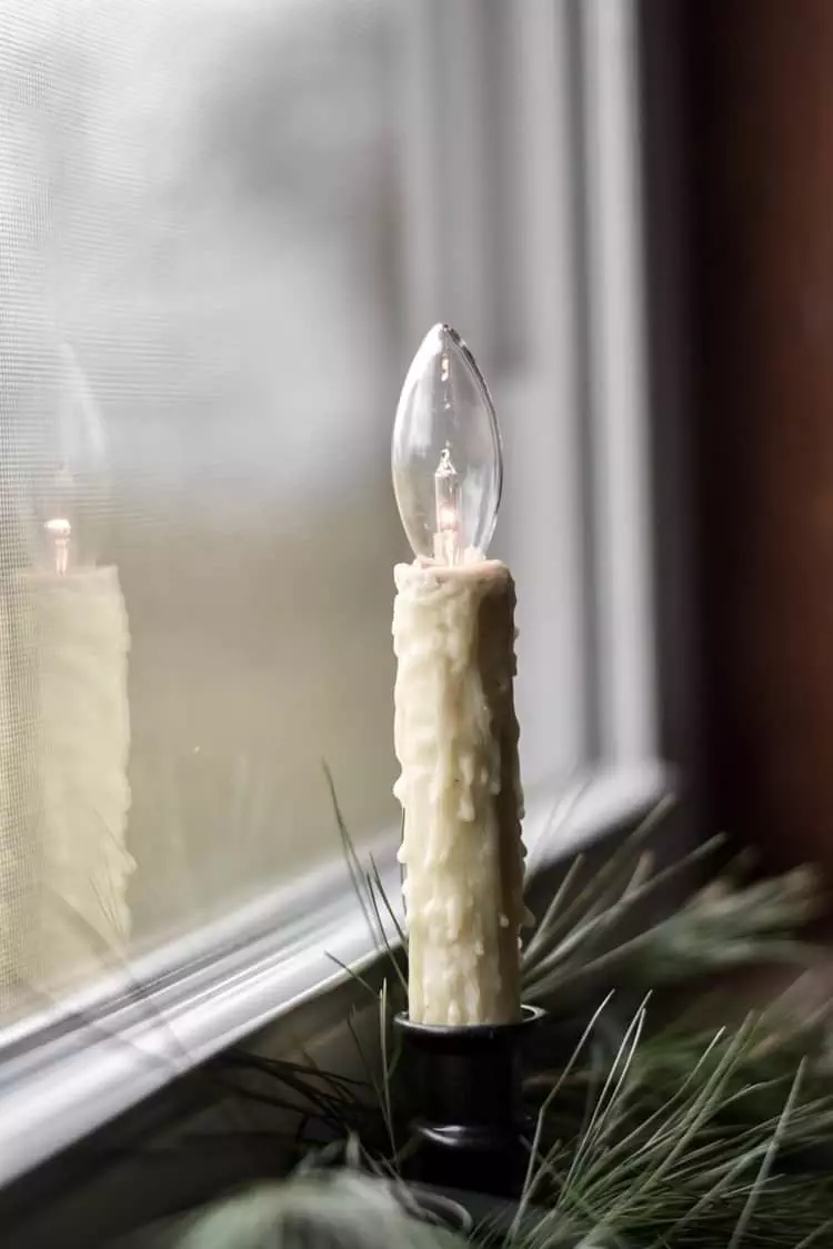 DIY Wax Dipped Primitive Window Candle