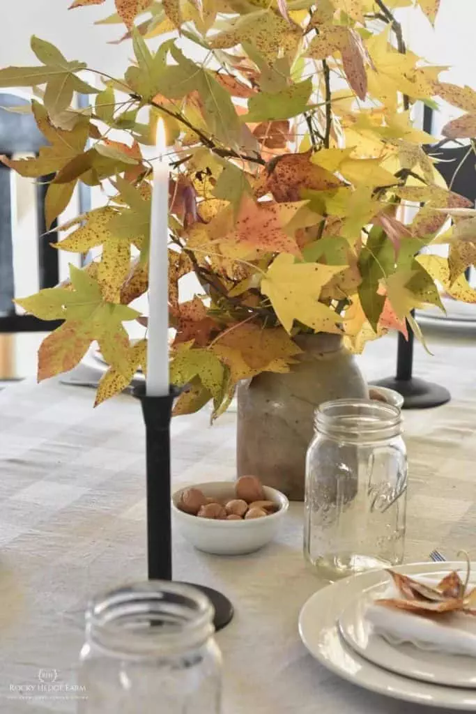 fall rustic table setting