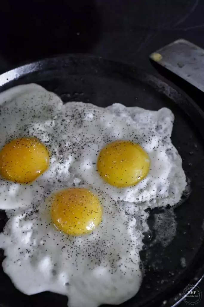 cast iron over easy eggs