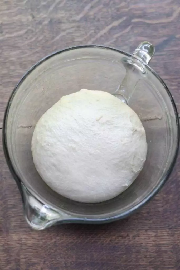 bread dough in a bowl for the 1st rist