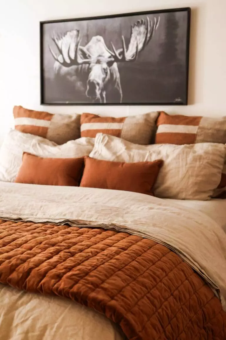 Cozy rustic bedding